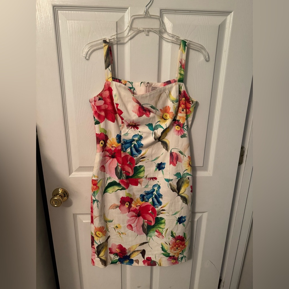 Alberto Makali Multicolor Floral Vintage Midi Dress Size 10